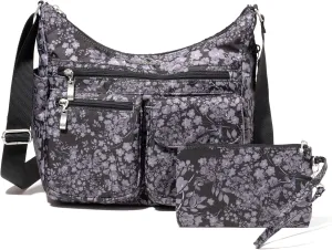 Baggallini Everywhere Bagg Crossbody Women 11x9 Lightweight Nylon Hobo Water-Resistant Travel Bag W/RFID