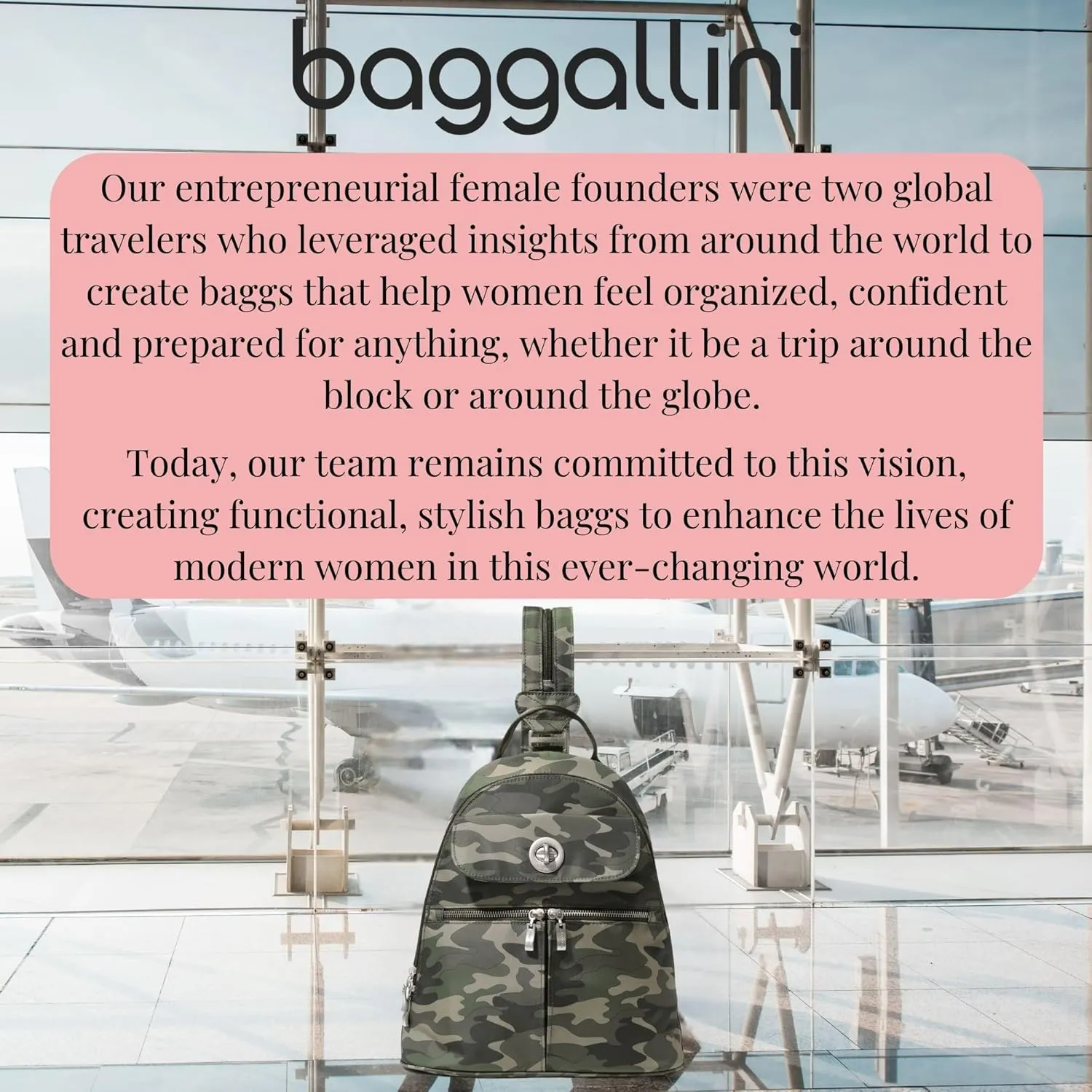 Baggallini Naples Convertible Small Daypack Sling Crossbody, Olive Camo