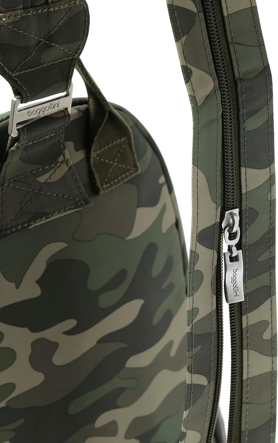 Baggallini Naples Convertible Small Daypack Sling Crossbody, Olive Camo