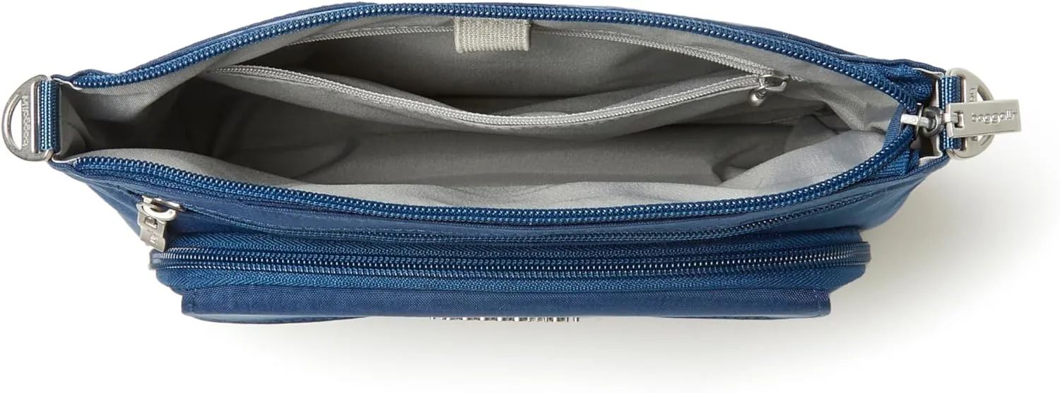 Baggallini Original Everyday 11x 7.5 Crossbody Bags for Women RFID Protected Washable Lightweight Nylon Zippered Travel Purse
