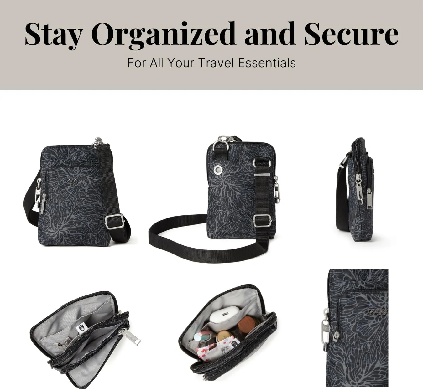 Baggallini Securtex Anti-Theft Activity Crossbody Bag