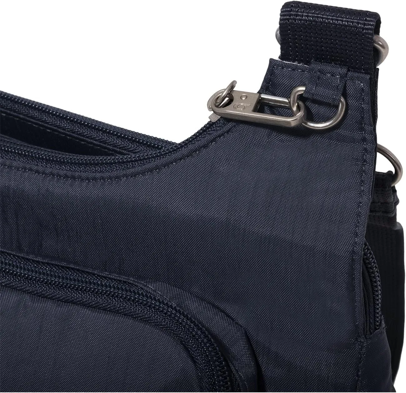 Baggallini Securtex Anti-Theft Crossover Crossbody Bag for Travel 11”w X 8.5”h, RFID, Built-in Wallet, Locking Zippers