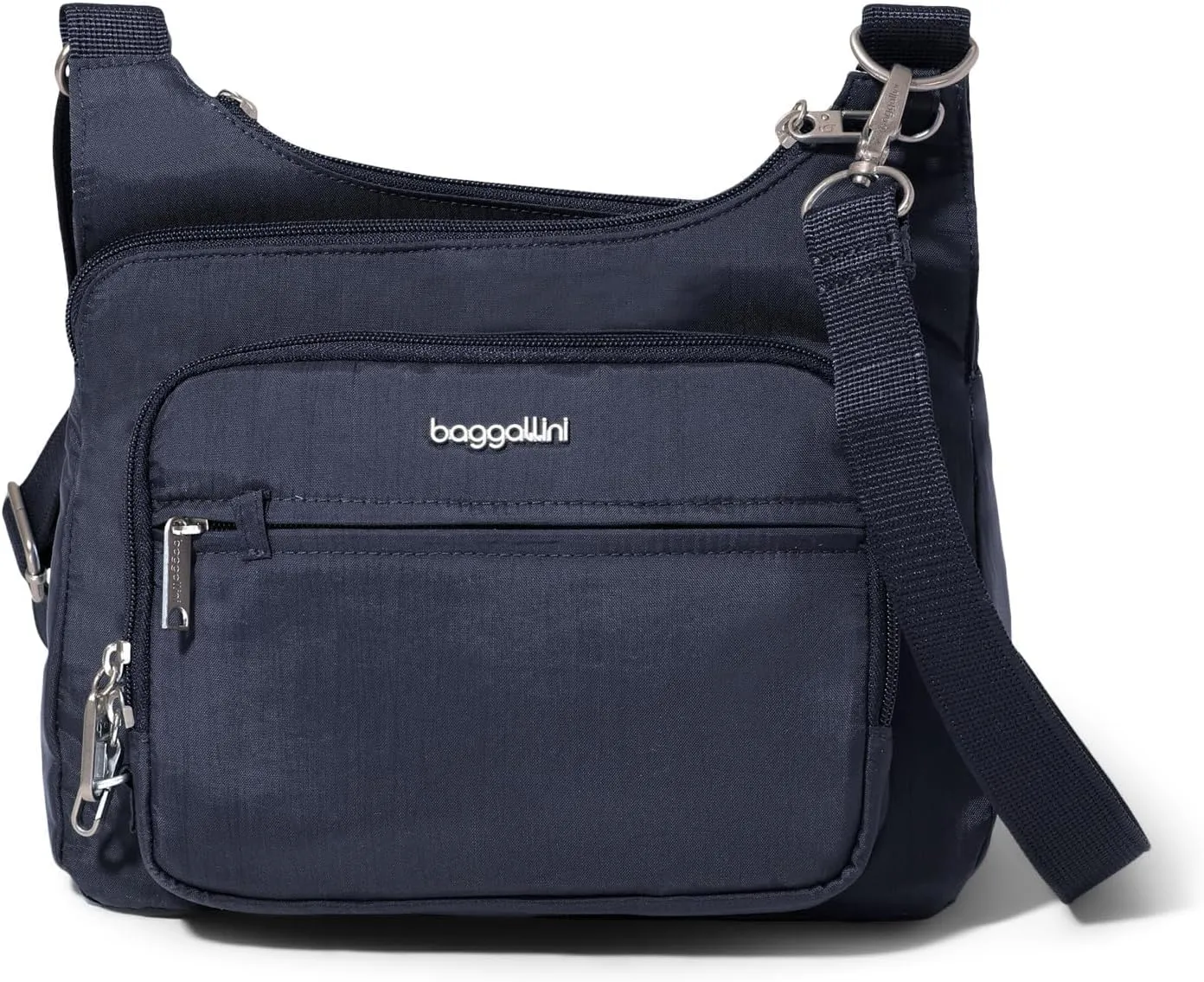 Baggallini Securtex Anti-Theft Crossover Crossbody Bag for Travel 11”w X 8.5”h, RFID, Built-in Wallet, Locking Zippers