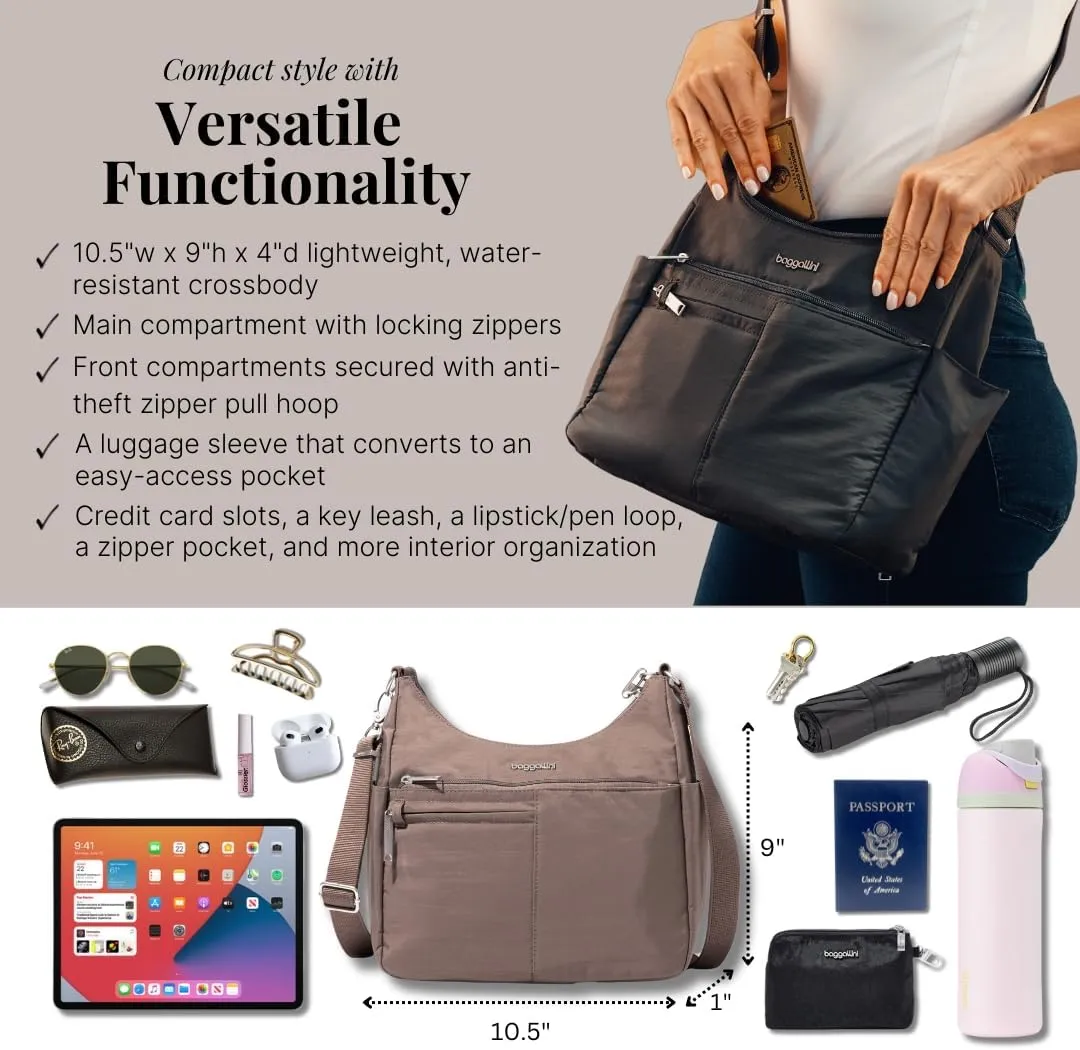 Baggallini Securtex Anti-Theft Free Time Crossbody Bag