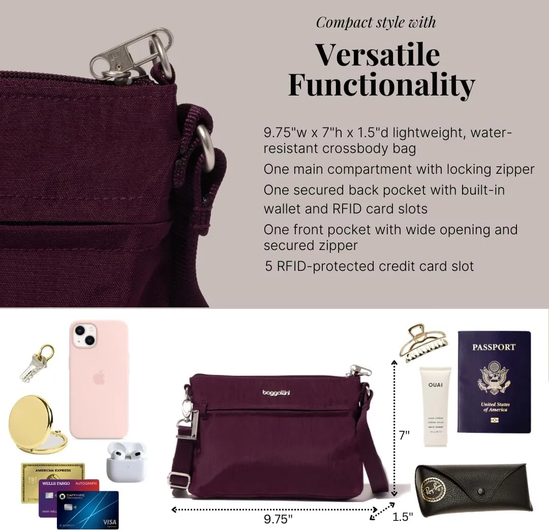 Baggallini Securtex Anti-Theft Memento Crossbody Bag
