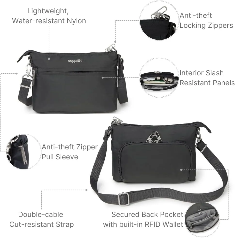 Baggallini Securtex Anti-Theft Memento Crossbody Bag