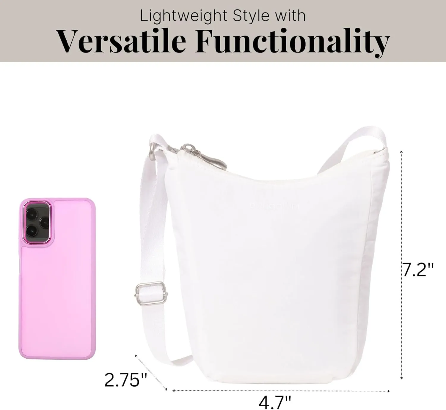 Baggallini Swift Mini Crossbody Bag for Women - 4.5x7 Small Travel Purse with Crossbody Strap and RFID