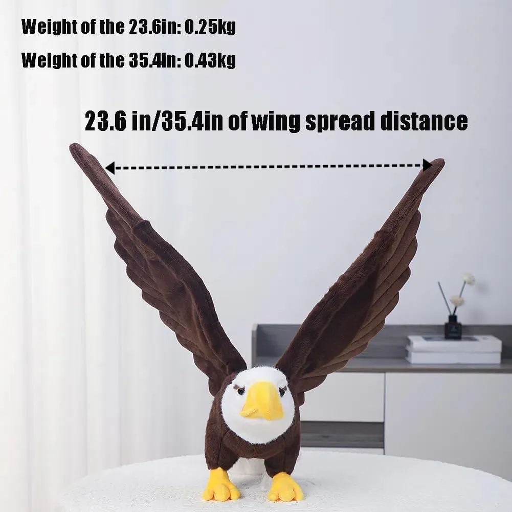 Bald Eagle Plush Toy - Stuffed Animal with Bendable and Stretchable Wings, Gifts for Kids (35.4in)