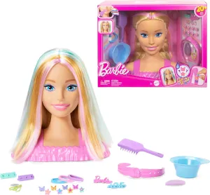 Barbie Doll Styling Head, Blonde Hair with 20  Hair Styling Accessories Including Star & Butterfly Color Change Hair Clips