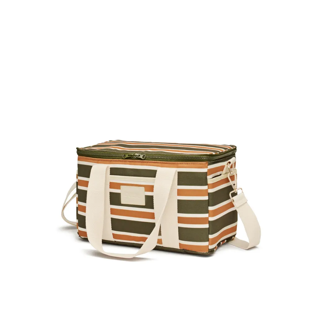 Base Supply | Midi Cool Base | Khaki/Rust Stripe