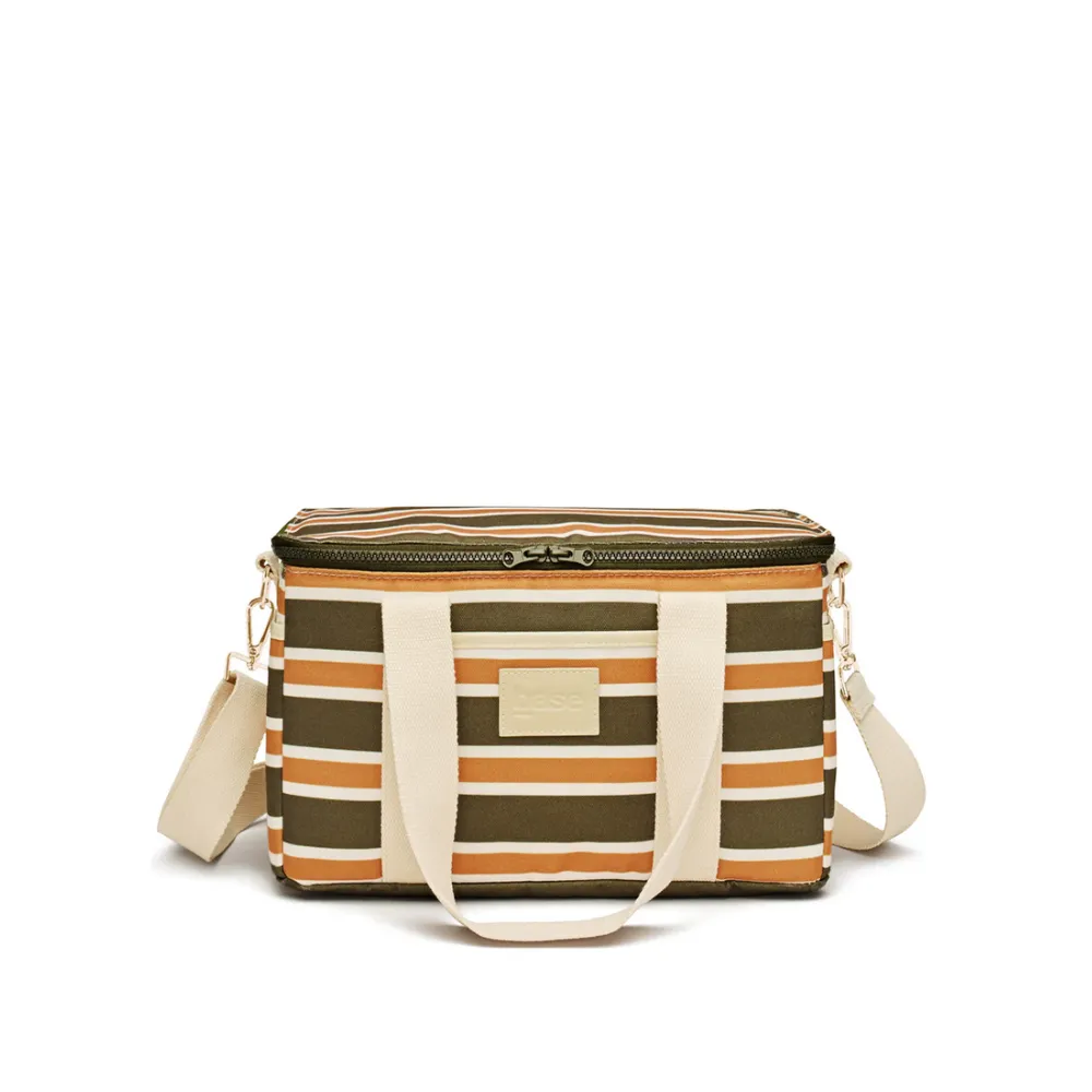 Base Supply | Midi Cool Base | Khaki/Rust Stripe