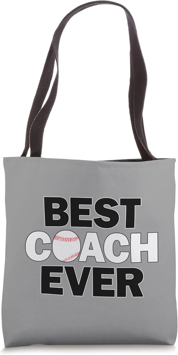 Baseball Coach's BEST COACH EVER Little League Sports Team Tote Bag