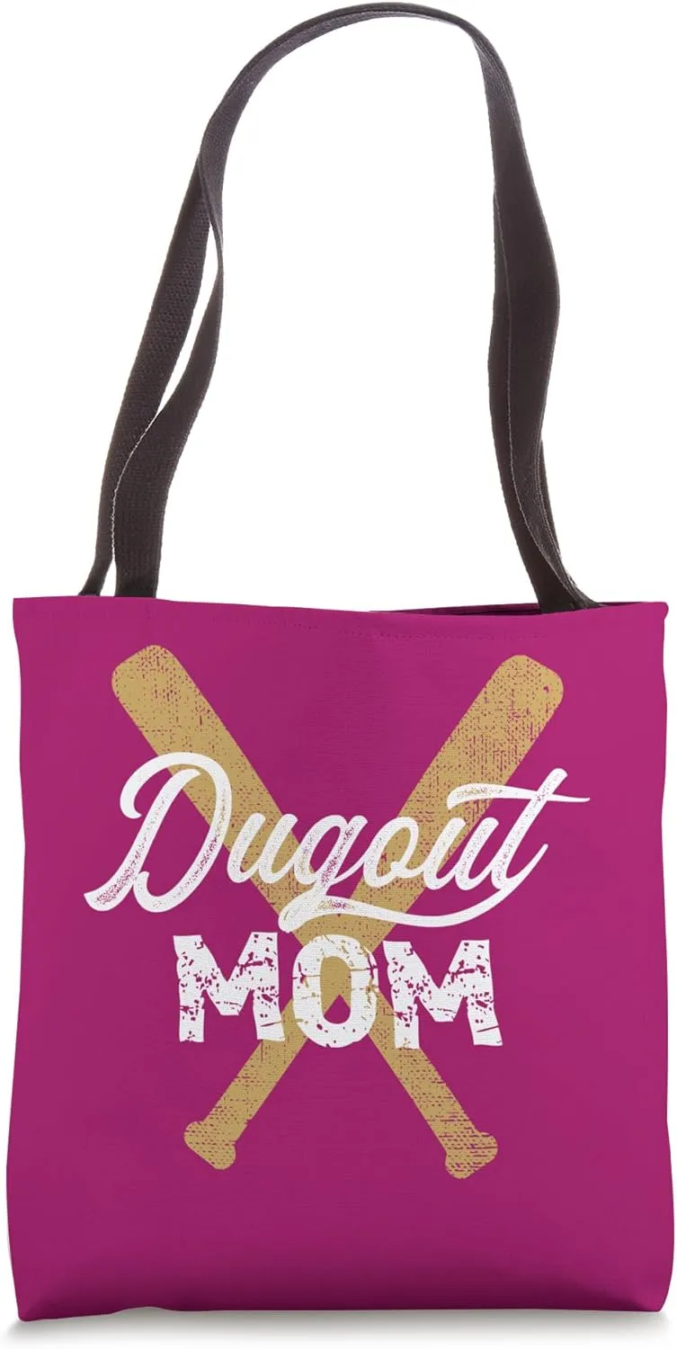 Baseball Dugout Mom Mother Baseball Bats Tote Bag