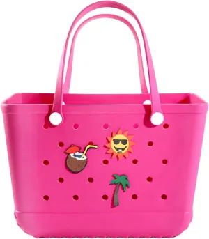 Beach Rubber Bag,Waterproof and Sandproof Washable Rubber Tote Bag for Beach, Pool Boat, Groceries, Sports