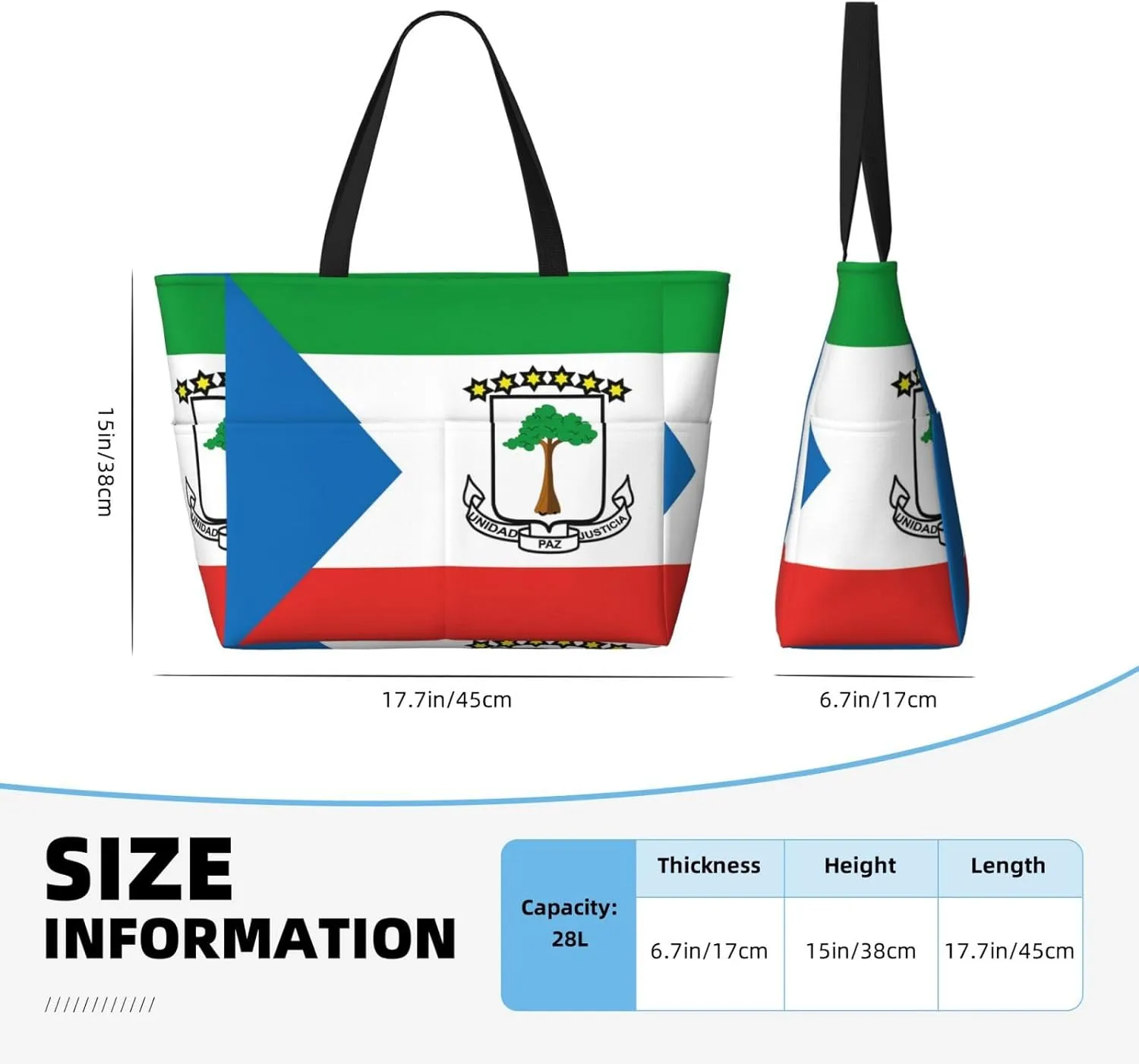 Beach Tote Pool Bags for Women-Cute Flag Day Large Gym Grocery Tote Travel Towel Bag Handbags,7 Pockets, Zipper