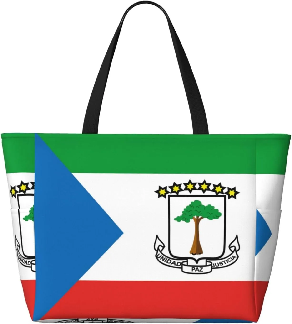 Beach Tote Pool Bags for Women-Cute Flag Day Large Gym Grocery Tote Travel Towel Bag Handbags,7 Pockets, Zipper