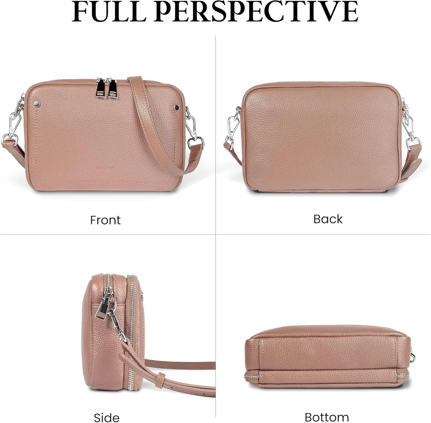 befen Genuine Leather Crossbody Bags for Women, Purses with Built in RFID Wallet Woman Camera Shoulder Bag Handbags