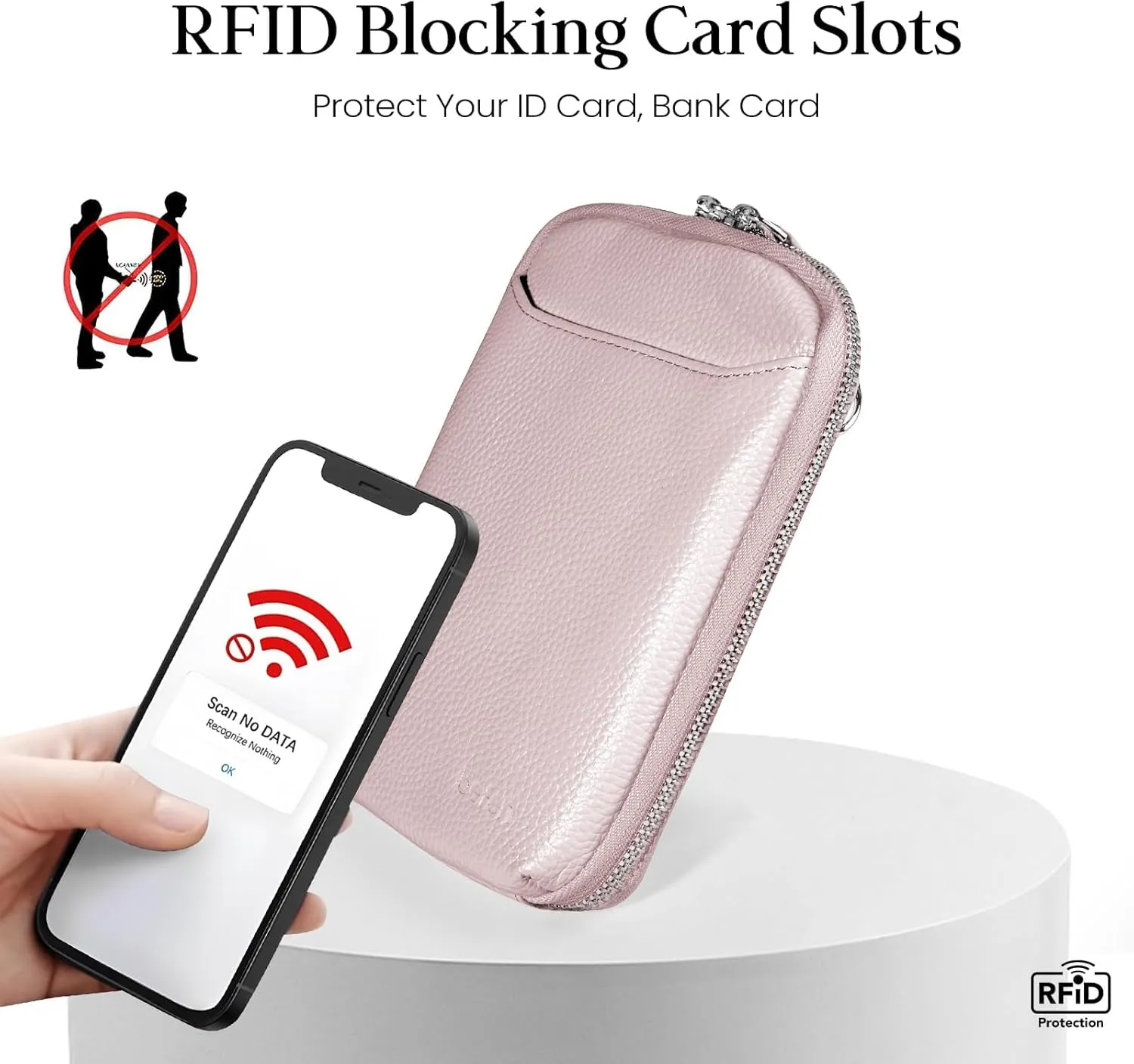 befen Genuine Leather Crossbody Cell Phone Purse for Women, Small Zip Around RFID Blocking Crossbody Wallet Bags