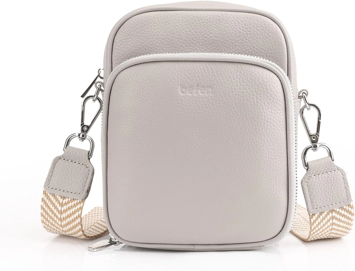 befen Genuine Leather Small Crossbody Purses for Women, RFID Blocking Trendy Cell Phone Travel Purse