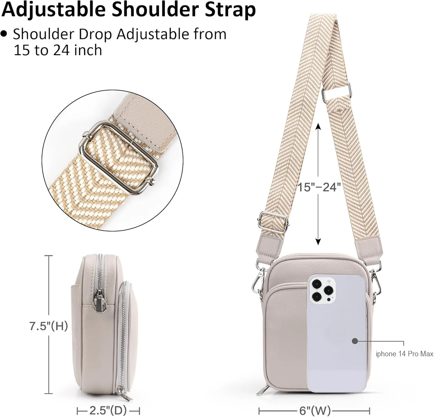 befen Genuine Leather Small Crossbody Purses for Women, RFID Blocking Trendy Cell Phone Travel Purse