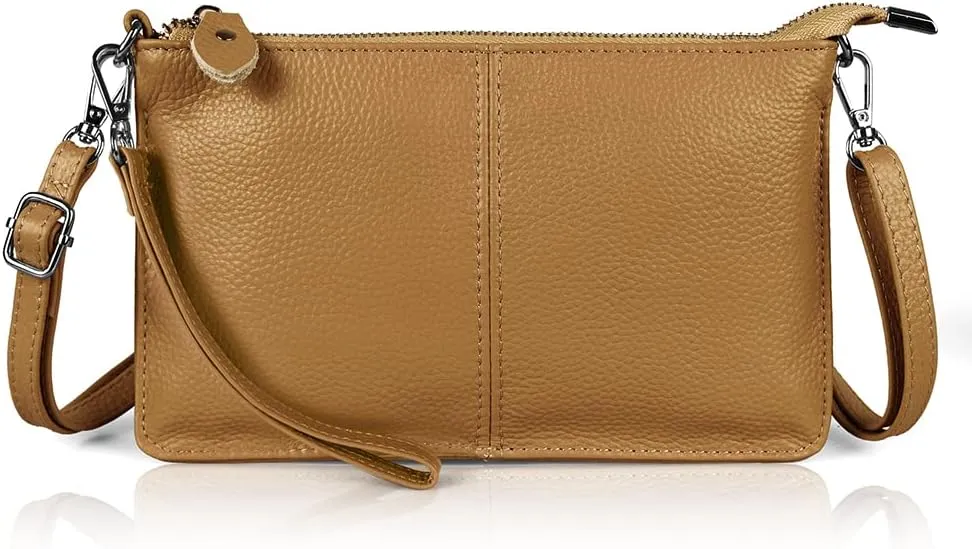 befen Genuine Leather Wristlet Clutch Wallet Purses Small Crossbody Bags for Women with RFID Blocking Card Slots