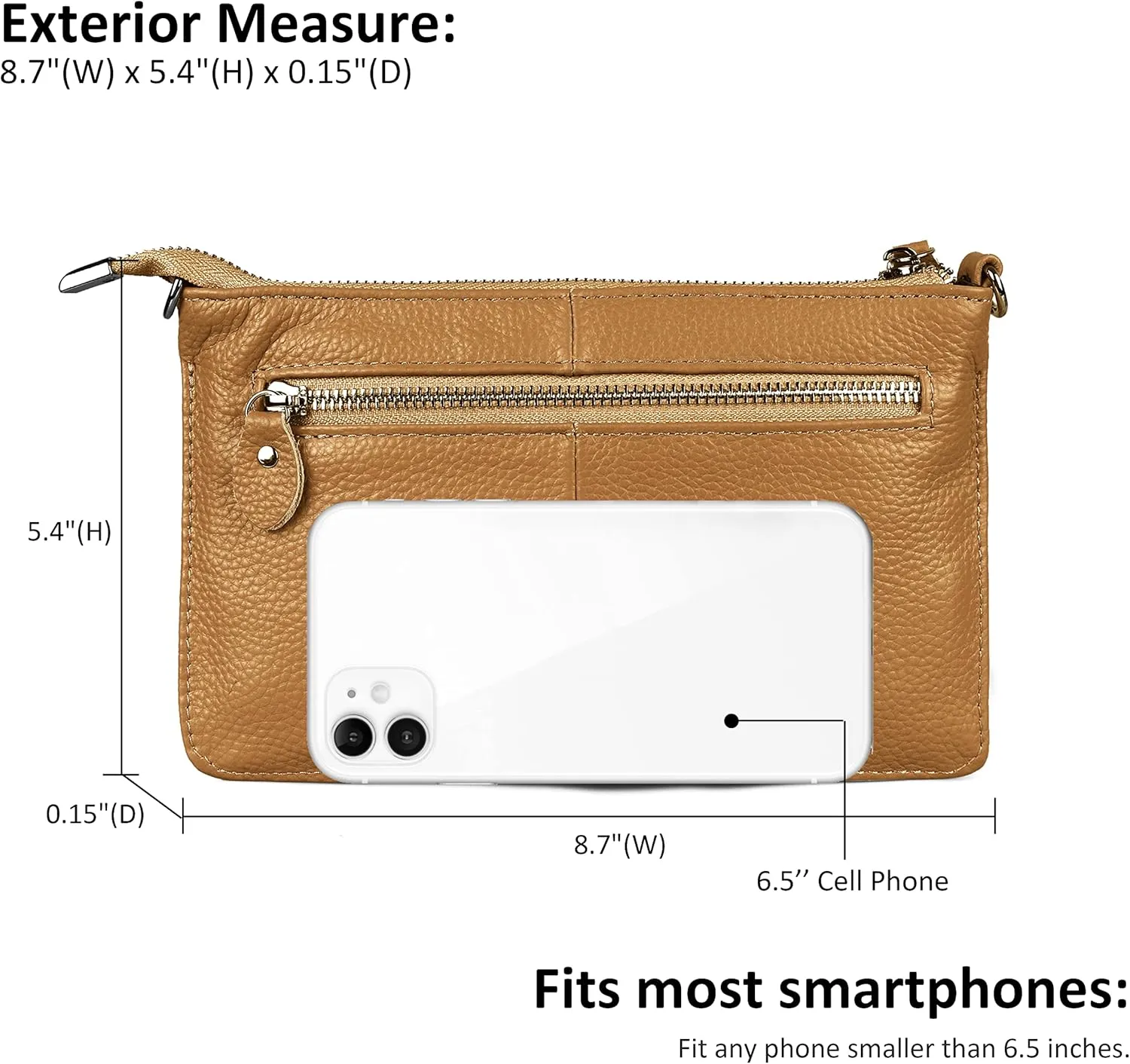 befen Genuine Leather Wristlet Clutch Wallet Purses Small Crossbody Bags for Women with RFID Blocking Card Slots