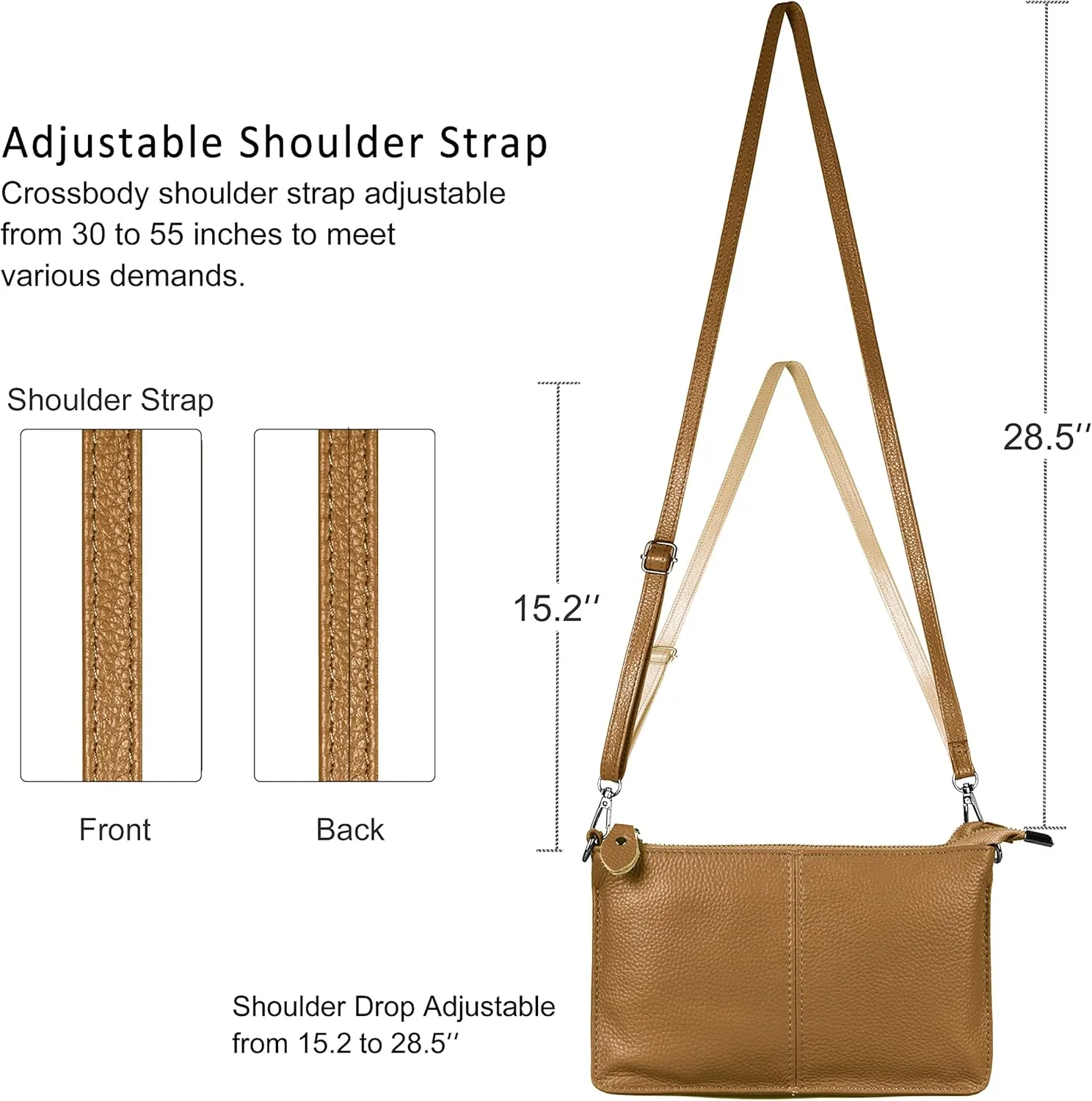 befen Genuine Leather Wristlet Clutch Wallet Purses Small Crossbody Bags for Women with RFID Blocking Card Slots