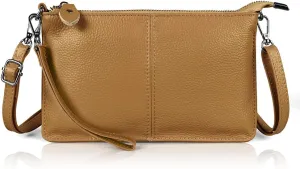 befen Genuine Leather Wristlet Clutch Wallet Purses Small Crossbody Bags for Women with RFID Blocking Card Slots