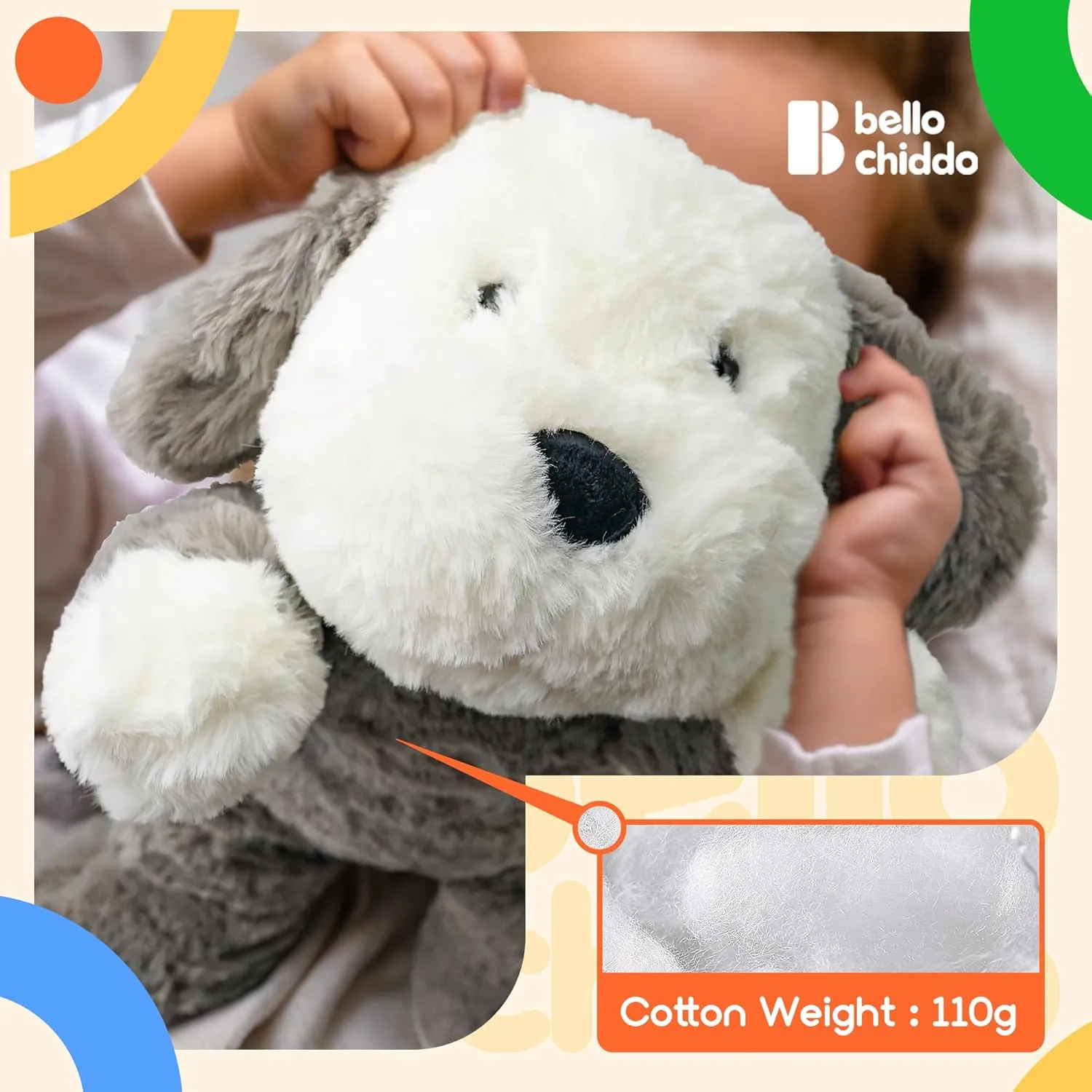 BELLOCHIDDO Plush Dog Pillow Bed - Sweet Dreamers Soft Animal Toys for Toddlers & Babies - Cute Doll for Boys & Girls