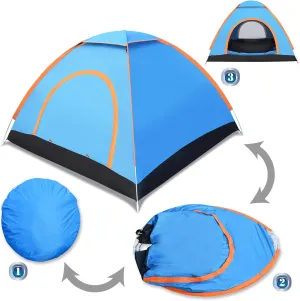 BenefitUSA 3-4 Person Pop Up Camping Tent Backpacking Tent for Family Camping Hiking Traveling