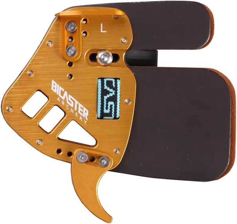 BICASTER Archery Finger Tab - Left Handed Genuine Leather   Aluminum Plate Adjustable for Recurve Bow