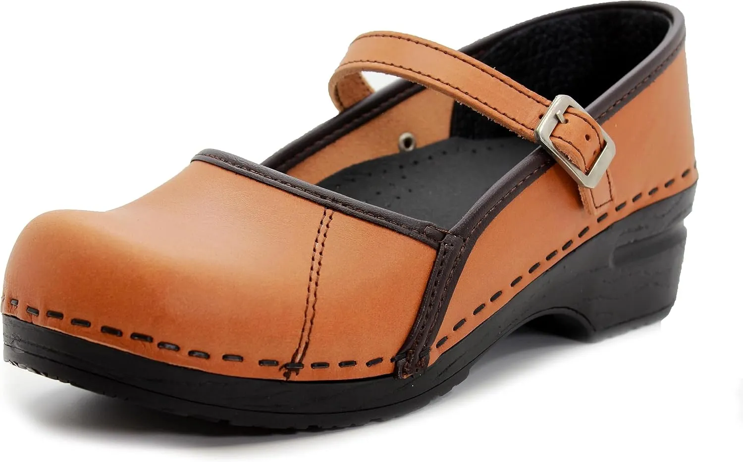 BJORK Swedish Comfort Women's Marcella Mary Jane Leather Clogs