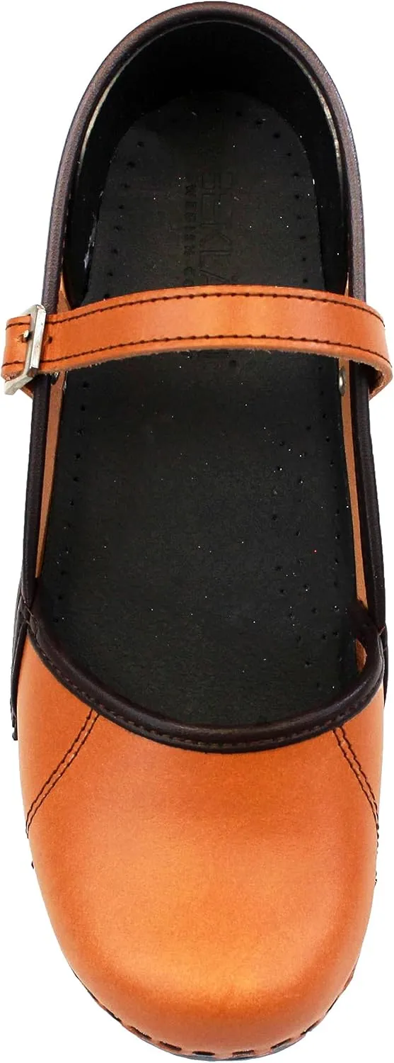 BJORK Swedish Comfort Women's Marcella Mary Jane Leather Clogs