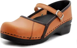 BJORK Swedish Comfort Women's Marcella Mary Jane Leather Clogs