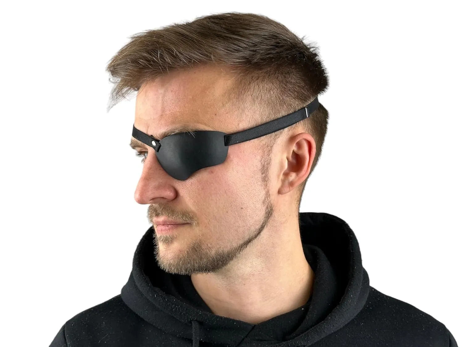 Black Leather Eye Patch, Eye Patch, Man Eye Patch, Woman Eye Patch, Slim Eye Patch, Eye patch (For Left Eye)