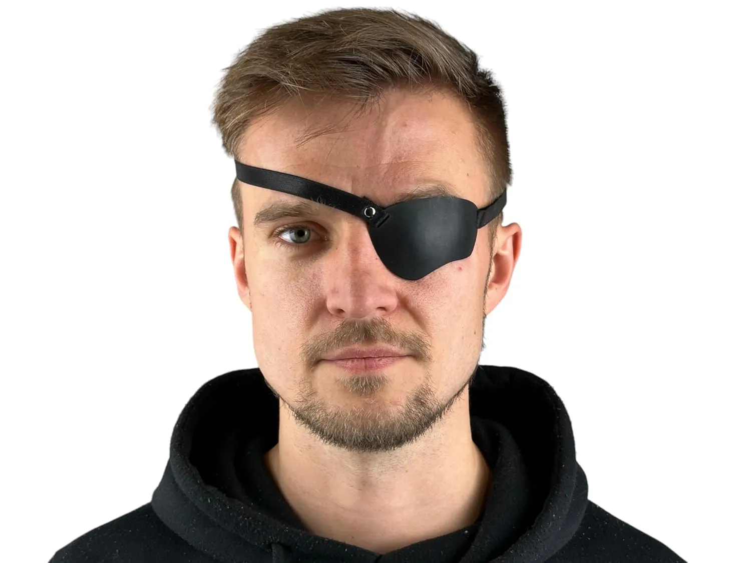 Black Leather Eye Patch, Eye Patch, Man Eye Patch, Woman Eye Patch, Slim Eye Patch, Eye patch (For Left Eye)