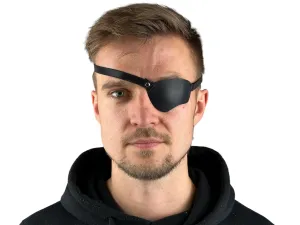 Black Leather Eye Patch, Eye Patch, Man Eye Patch, Woman Eye Patch, Slim Eye Patch, Eye patch (For Left Eye)
