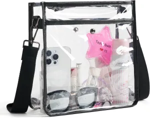 Bluome Clear Bag for Stadium Events 12 x6 x12, Clear Crossbody Purses for Women Concerts Stadium Approved Work Beach