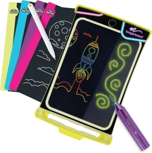 Boogie Board Magic Sketch Reusable Kids Drawing and Writing Activity Kit with Glow in The Dark Drawing Pad, Stylus, Light Pen and Templates, Ages 3 