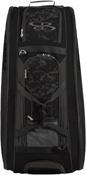 Boombah Beast Rolling Bat Bag 2.0-40" x 14" x 13" - USA Clandestine Black/Dark Charcoal - Holds 8 Bats, Glove and Shoe Compartments