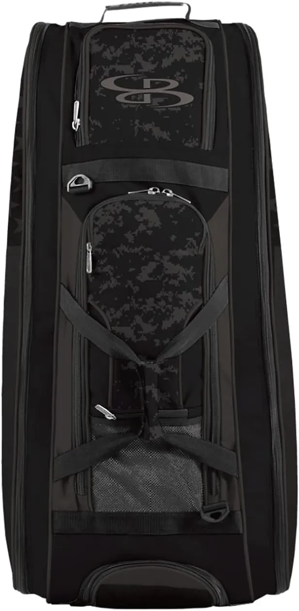 Boombah Beast Rolling Bat Bag 2.0-40" x 14" x 13" - USA Clandestine Black/Dark Charcoal - Holds 8 Bats, Glove and Shoe Compartments