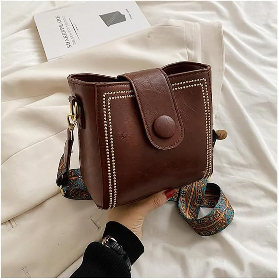 Bootara Bucket Bag, Bootara Women's Vintage Bunny Charm Bucket Bag – Convertible Shoulder Crossbody, Spacious Travel Tote