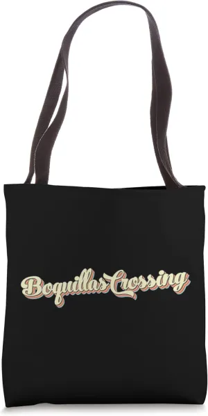 Boquillas Crossing TShirt Retro Art Baseball Font Vintage Tote Bag