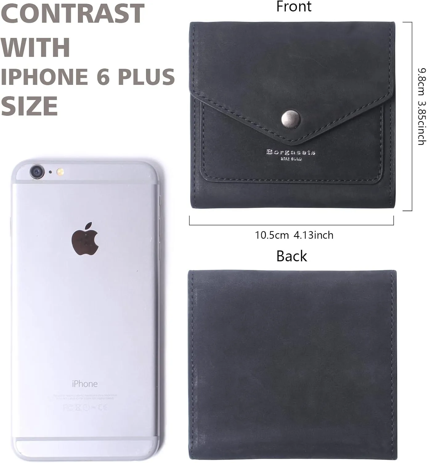 Borgasets Small Wallet for Women Genuine Leather RFID Blocking Card Holder Organizer Pocket Compact Bifold Ladies Mini Purse