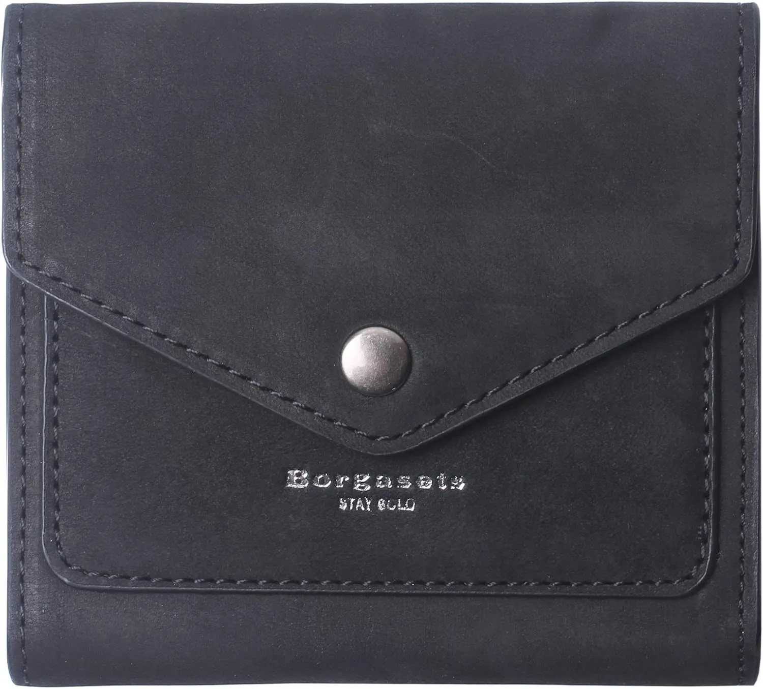Borgasets Small Wallet for Women Genuine Leather RFID Blocking Card Holder Organizer Pocket Compact Bifold Ladies Mini Purse