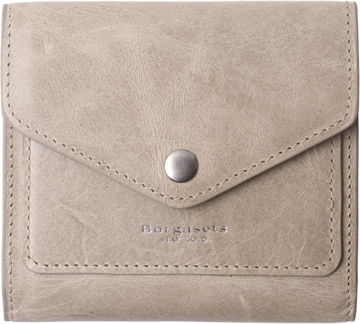 Borgasets Small Wallet for Women Genuine Leather RFID Blocking Card Holder Organizer Pocket Compact Bifold Ladies Mini Purse