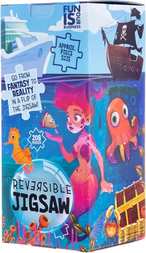 Boxer Gifts Ocean Creatures Reversible Jigsaw | Colourful Fantasy to Reality 2 in 1 Puzzle with Facts | Awesome Educational Gift for Kids