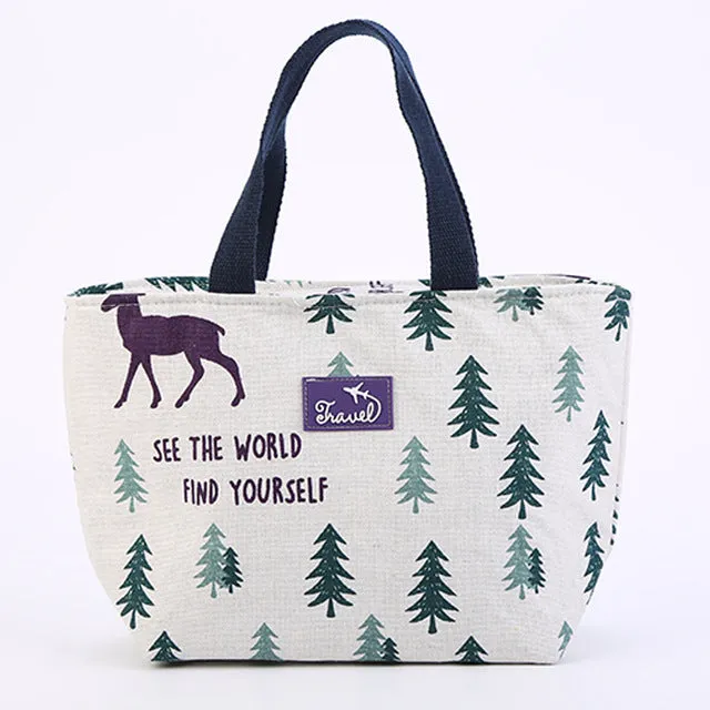 Brivilas lunch bag  for women funny cartoon kids bento cooler bags flamingo thermal breakfast food box portable picnic travel