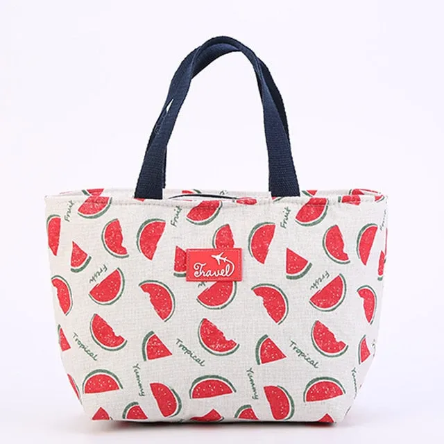 Brivilas lunch bag  for women funny cartoon kids bento cooler bags flamingo thermal breakfast food box portable picnic travel