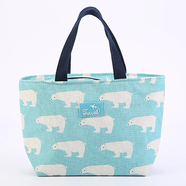 Brivilas lunch bag  for women funny cartoon kids bento cooler bags flamingo thermal breakfast food box portable picnic travel